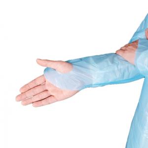China Medical Plastic Isolation Gown Disposable CPE Protective With Thumb Loop Cuffs wholesale