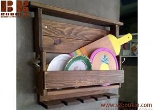 China wholesale wall shelf wall mounted wine holders kitchen tools basket tableware organizer wholesale
