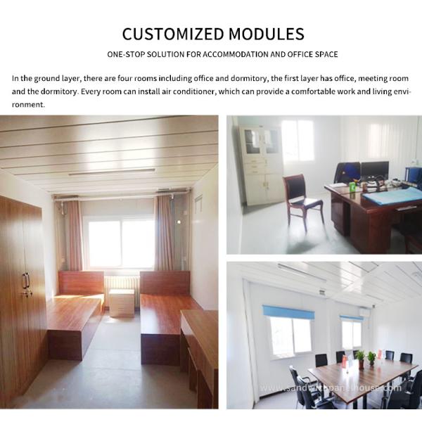 Construction Site Prefab Modular Container Office With Glass Wall