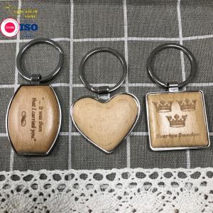 China Hot Sale Wood Keychain Blank Key Chain Custom Design Printed Laser Engraved Logo Key Tag Wooden Key Ring wholesale