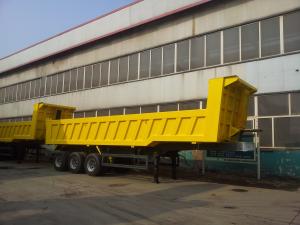 China Three Axles 40 CBM Dump Box Trailer 12 Wheels For Building Materials Transportation wholesale