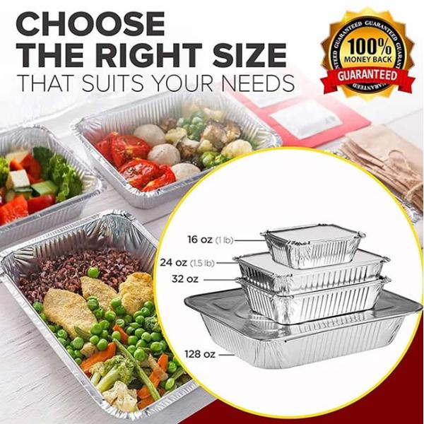 Aluminum Foil Lunch Box With Wrinkled Embossing O Temper Thickness >0.05mm