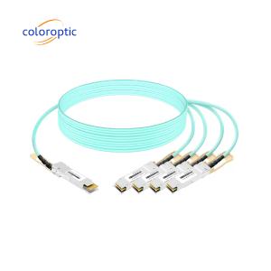 China AOC Ethernet Fiber Optic Breakout Cable 400G QSFP-DD To 4*100G QSFP28 wholesale
