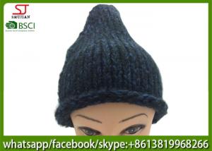 China Chinese manufactuer winter knitting hat cap with brim beanie 100g 23*27cm 100%Acrylic keep warm wholesale