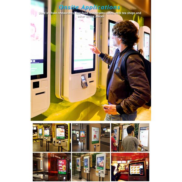 Pcap Fast Food Self Service Restaurant Kiosk 32 Inch Interactive FCC