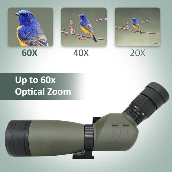 20-60x60 Long Distance ED Waterproof Spotting Scope With Tripod