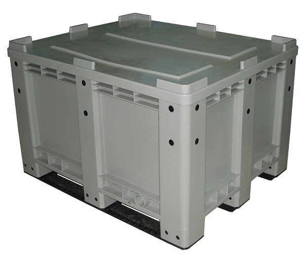 Plastic Bulk Food Containers Pallet Box Storage Heavy Duty Pallet Rack Single Faced Huading 1125x925x615mm 100-400kg/layer 4 Way