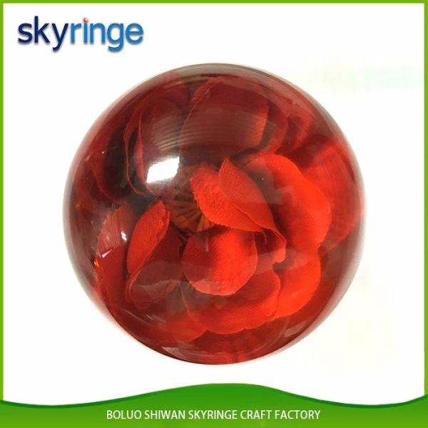 Acrylic Red Rose Paperweight , Custom Engraved Paperweight