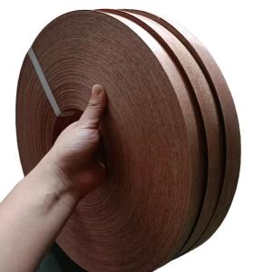 China Smooth Red Walnut Veneer Edge Banding , 150m Plywood Edge Banding Roll wholesale