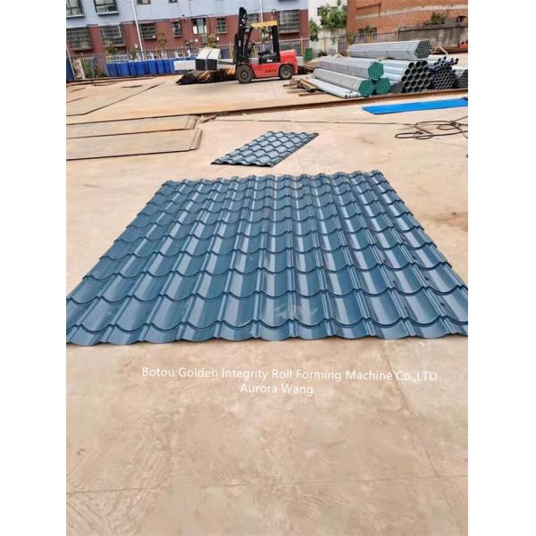 5.5Kw Glazed Tile Roll Forming Machine Automatic PLC Detla System