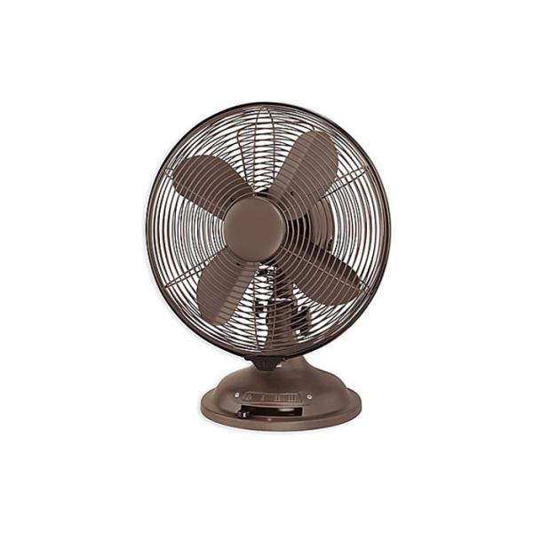 12” Retro Table Fan in Oil Rubbed Bronze 3 speed 4 blade 45W CE CB GS
