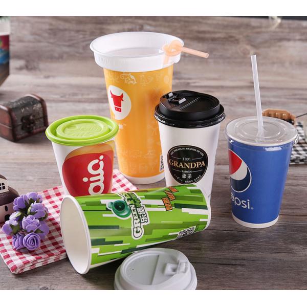 Custom Printed 20oz Colourful Disposable Drinking Paper Cups with Cold Lids