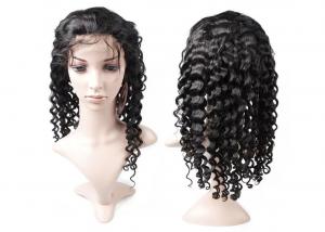 China 150% Density Custom Full Lace Wigs Deep Wave 10  - 28 Inch Natural Color wholesale
