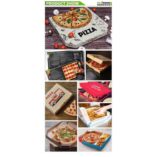 Custom Printing Pizza Box Eco-Friendly Compostable Options Custom Size Accepted