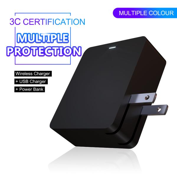 3 In 1 Power Bank Wireless Phone Charger 4500mAh Capacity PC Material 5V 2A