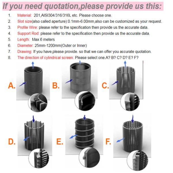 V Shaped Wrapped 0.025mm Slot Pipe 316L Johnson Screen Filter For Water