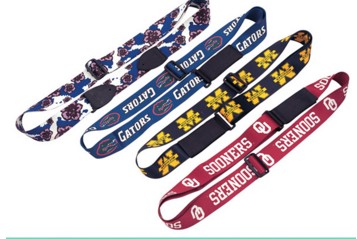 Blue color Printing Polyester trade show lanyards for business card holder
