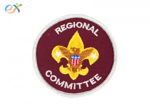 China Red Color Round Personalised Embroidered Badges Clothing Patch For Boy Scout wholesale