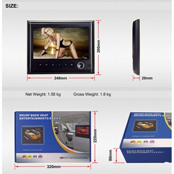 9 inch car headrest monitor with high definition digital screen support mp4 mp5 OCB-H6518
