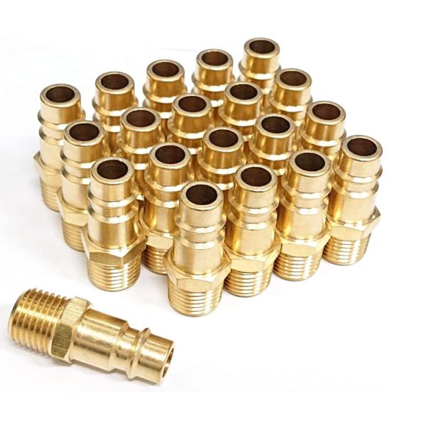 Pro High Flow Coupler & Plug Kit V-Style, 1/4 in. NPT, Solid Brass Quick Connect Air Fittings Set