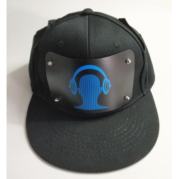 wholesale advertising LED Cap Party Custom Sound Activated EL Hat Light Up El Flashing Music Cap With Inverter