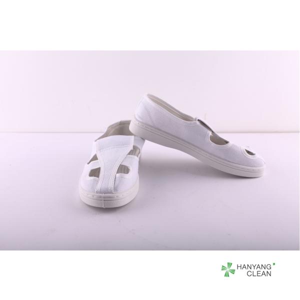 Cleanroom high quality antistatic pvc sole upper canvas anti slip esd work shoe with four holes