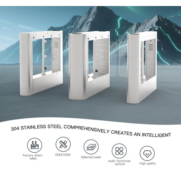 AC220V Pedestrian Channel Swing Gate 304 Stainless Steel, IP42 Waterproof, Suitable for Outdoor Use