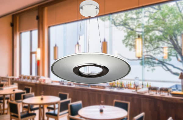 Luminous Adjustable LED Pendant Lamp High Color Rendering Index With Round Light Panel