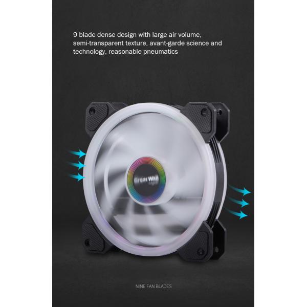 RGB Computer Fan 120mm 4pin Dual Aura Fan with Remote Controller Computer RGB Cooling Fans