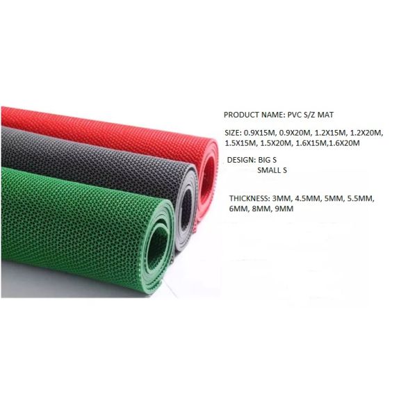 Machine Made PVC S Mat Carpet Anti Slip Pool Mat With 15m Or 20m Length