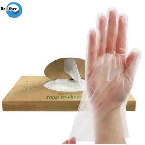 China Transparent Biodegradable Disposable Gloves Middle Size 100pcs/Box for Parties wholesale