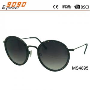 China Round Hot selling metal sunglasses with UV 400 protection lens,pattern on the frame on sale