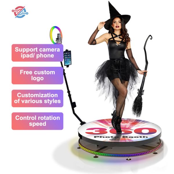 Portable Revolve 360 Photo Booth Camera Holder With Light Video For Taking Photos