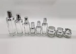 China 20g 50g Emulsion Spray Glass Bottle With Silver Pressure Pump wholesale