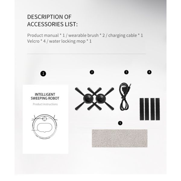 1000PA Vacuum Sweeping And Mopping Robot Intelligent Home Appliances