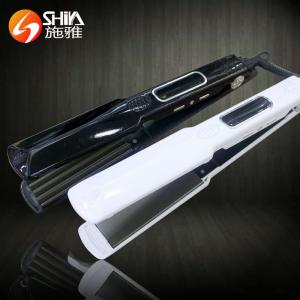 China Digital LCD titanium plate flat iron infrared hair straightener hair roller online on sale