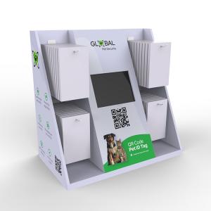 China Retail Store Cardboard Display Stand Pet Food Paper Display Stand With LCD Screen wholesale