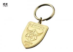 China Gold Metal Key Ring Dmbossed Design RAIDERS Logo , 32mm Chain Attachment wholesale