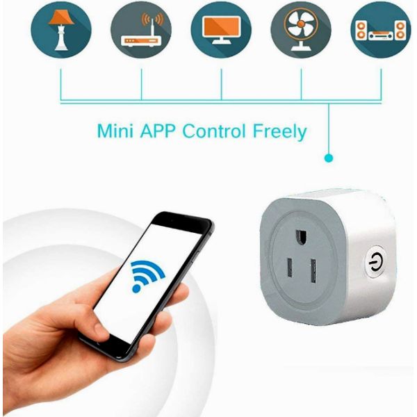 Mini Wifi Enabled Plug Socket , Smart Home Outlet With Timer Function