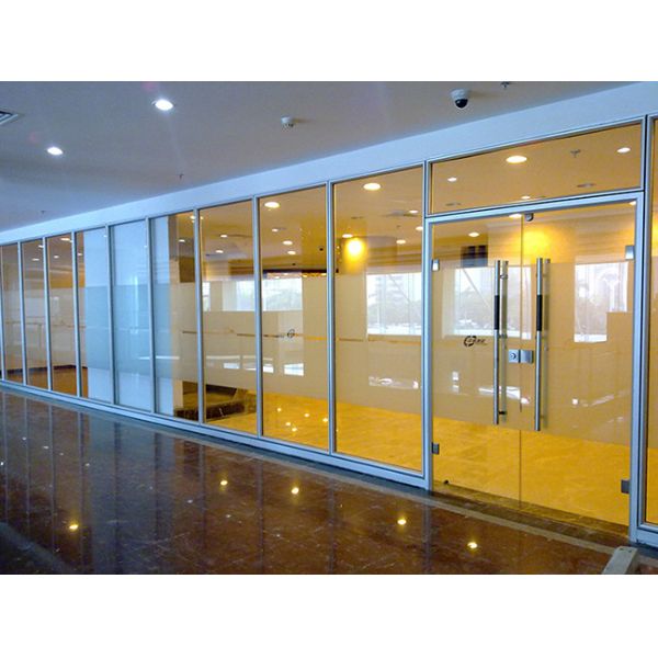 Frosted Glass Office Partition Wall 38-44db Noise Cancelling Wall Dividers