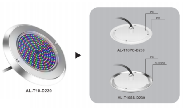 IP68 Surface Mounted 10MM LED Underwater Light