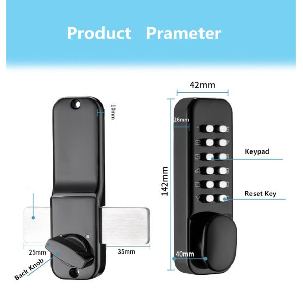 Portable Resettable Combination Lock with Easy-to-Set Digit Code