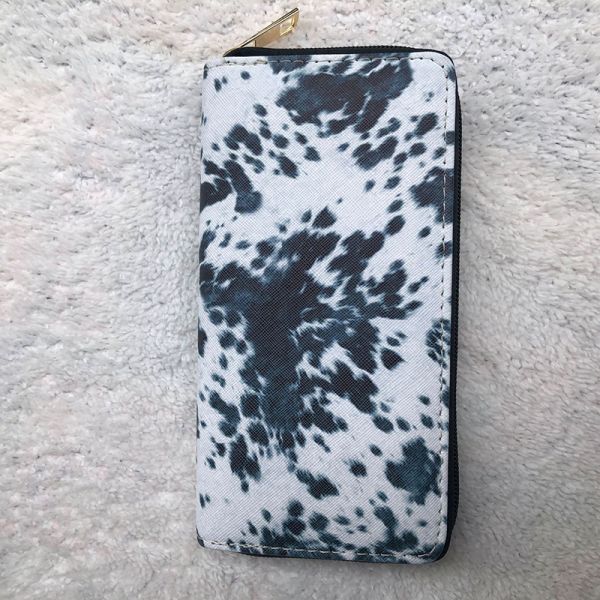 Customizable Cow Print Aztec Cactus Smart Wallet for Western Style Fashion Enthusiasts