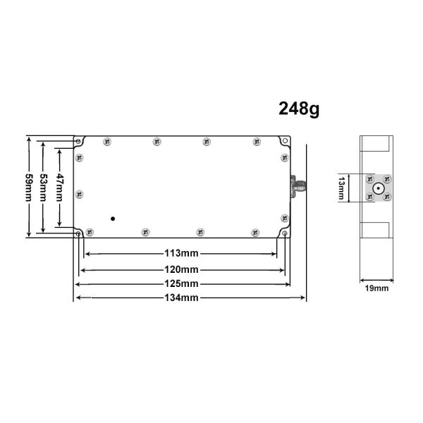 1.2GHz 2.4GHz 50W 47dbm signal blocker power anti drone module