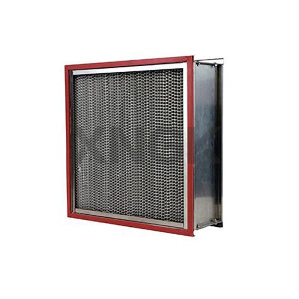 Single / Double Flange Type Oven Fan Filter , Metal Mesh H12 Hepa Filter Box Type