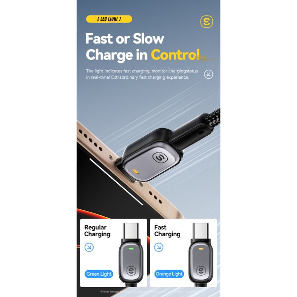 ESSAGER ES-X66 Series 60W 100W USB C to USB C Cable Fast Charging and Data Transfer