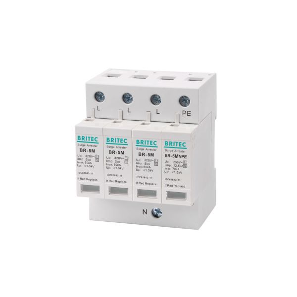 SPD Type 1 And Type 2 Surge Protection Class B+C 5kA 3+NPE 320V