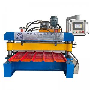 China 0.3-0.6mm Metal Roof Roll Forming Machine 13 Rows PLC Control wholesale