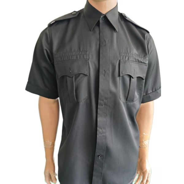 Black Ceremonial Military Uniform Set - Short Sleeve Shirt & Trousers