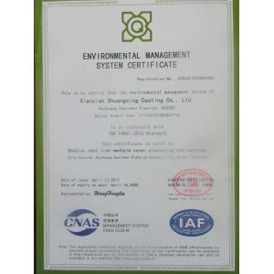 Xianxian Shuangxing Casting Co., Ltd. Certifications